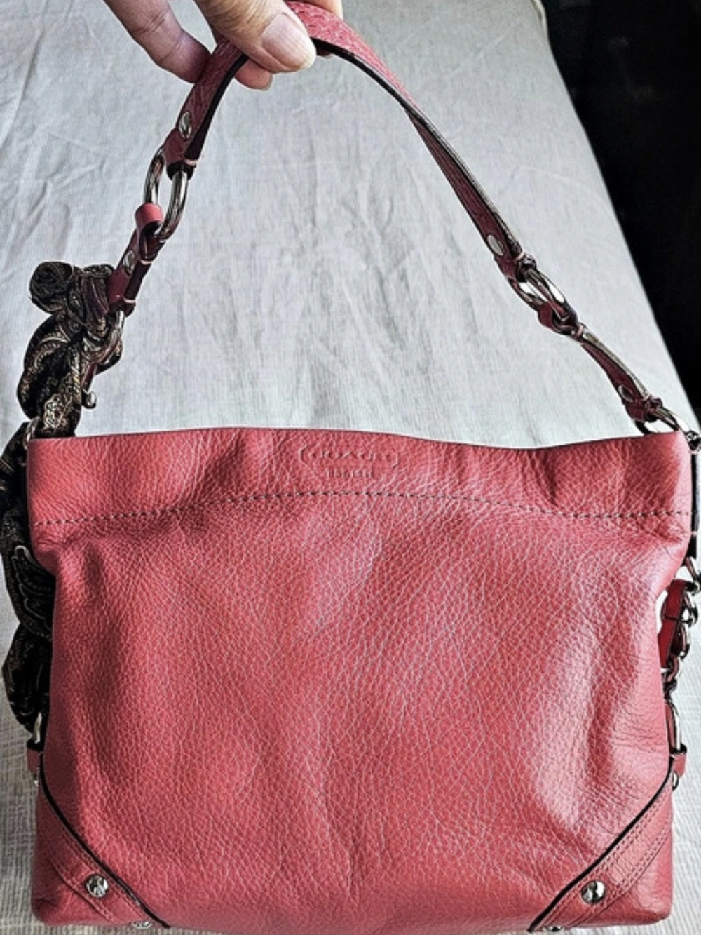 Coach Madison Leather Shoulder Bag in Pink